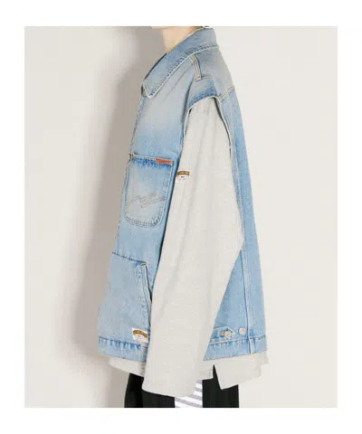 Martine Rose Blue Faded Denim Vest In Blue