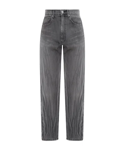 Martine Rose Crease-detail Denim Jeans In Gray