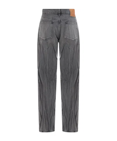 Martine Rose Crease-detail Denim Jeans In Gray