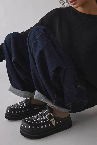 Azalea Wang Swiftly Studded Platform Clog In Black, Women's At Urban Outfitters In Black