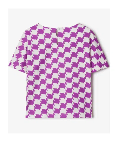 Burberry Duckstooth Cotton T-shirt In Purple