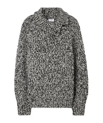 Filippa K Black And White Wool Alpaca Sweater In Gray