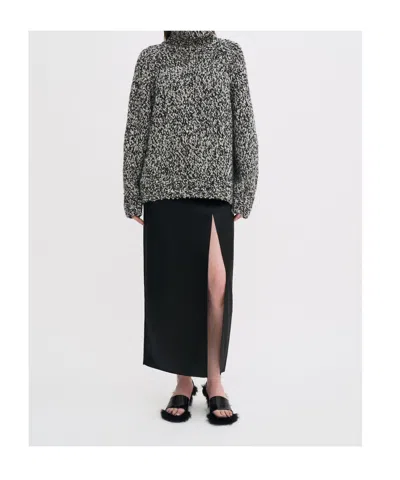 Filippa K Black And White Wool Alpaca Sweater In Gray