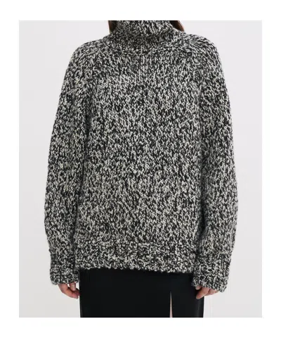 Filippa K Black And White Wool Alpaca Sweater In Gray