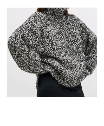 Filippa K Black And White Wool Alpaca Sweater In Gray
