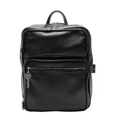 Acne Studios Leather Top-handle Backpack In Black