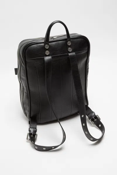 Acne Studios Leather Top-handle Backpack In Black