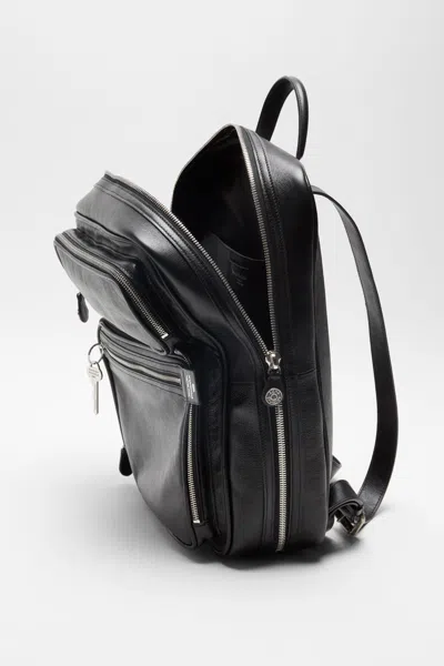 Acne Studios Leather Top-handle Backpack In Black