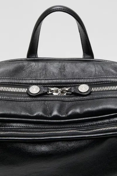 Acne Studios Leather Top-handle Backpack In Black