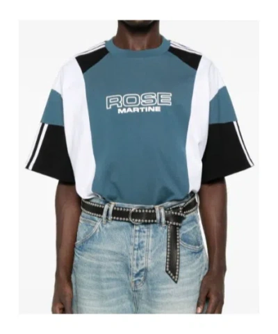 Martine Rose Oversized T-shirt Panel Design In Blue