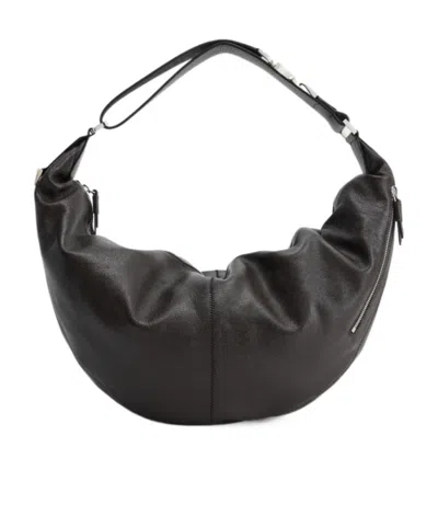 Lemaire Quiver Curved Zip Shoulder Bag In Brown