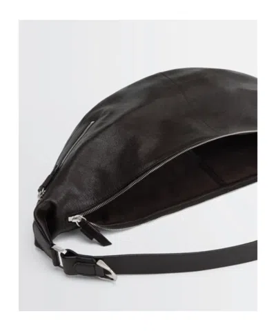 Lemaire Quiver Curved Zip Shoulder Bag In Brown
