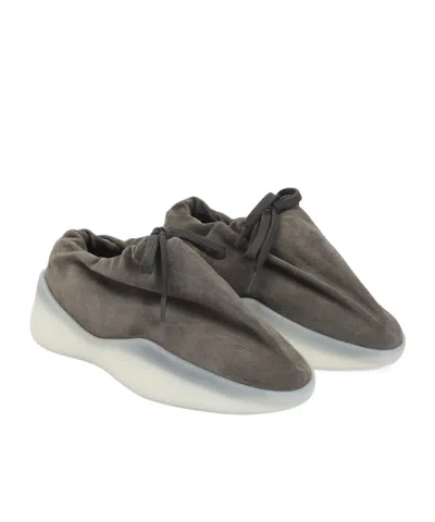 Fear Of God Suede Round Toe Sneakers With Rubber Sole In Gray