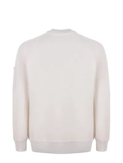 C.p. Company C.p.company  White Wool And Cotton Sweater In White