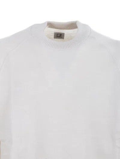 C.p. Company C.p.company  White Wool And Cotton Sweater In White
