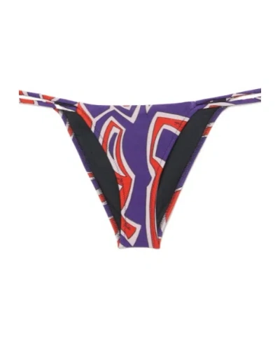 Pucci Labirinto Print V-cut Bikini Bottom In Multi
