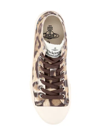 Vivienne Westwood High-top Plimsoll Printed Canvas Leopard 6-39 Women In Multi
