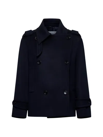 Max Mara Laveno Double-breasted Wool And Cashmere-blend Felt Coat In Blue