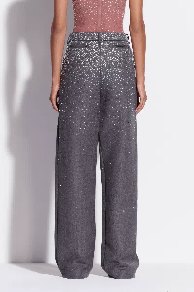 Alex Perry Low Rise Trouser Crystal Suiting In Slate Grey In Gray