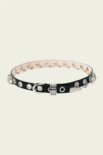 Dehanche Embellished Leather Belt In Black