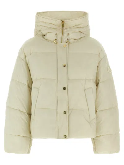 Pinko White Quilted Jacket In Neutral