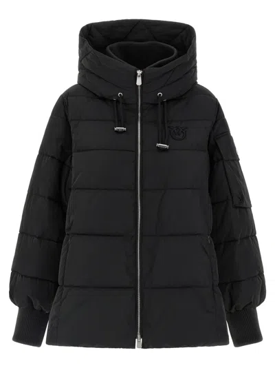 Pinko Black Quilted Jacket In Black
