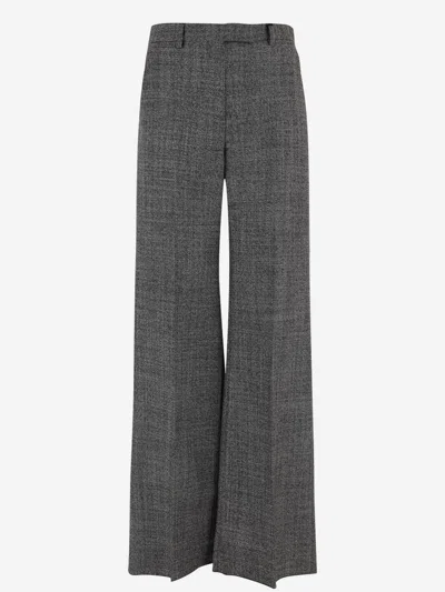Valentino High-rise Wide-leg Trousers Featuring Pockets In Gold