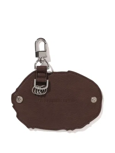 A Bathing Ape Logo-embossed Keyring In Brown