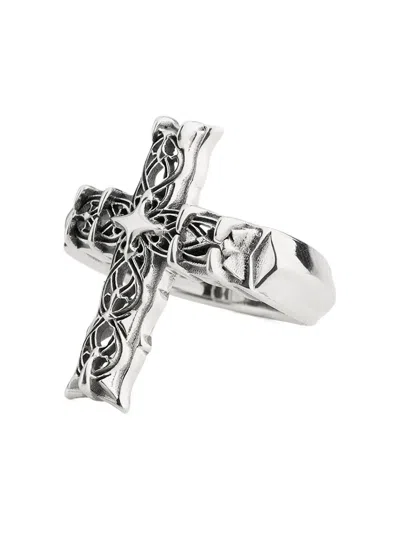 Emanuele Bicocchi Notre-dame Cross Ring In Metallic