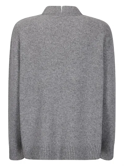 Sibel Saral Double-layer Wool Vest With Cardigan Integration In Gray