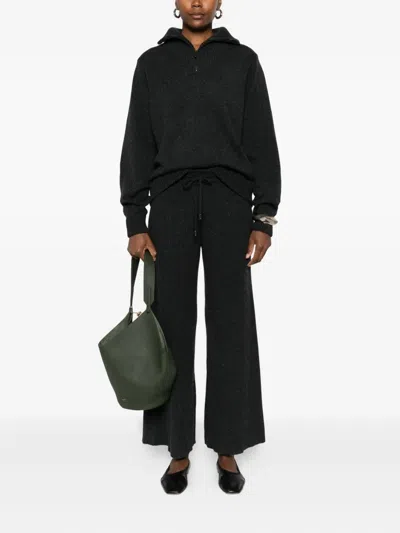 Eric Bompard ドローストリング リブパンツ In Black