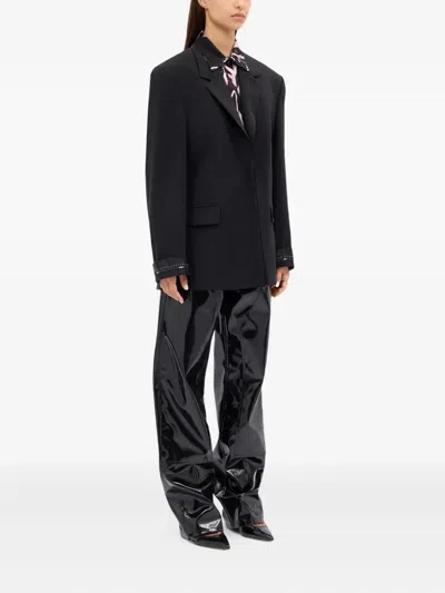 Msgm Rabbit Print Shirt In Black