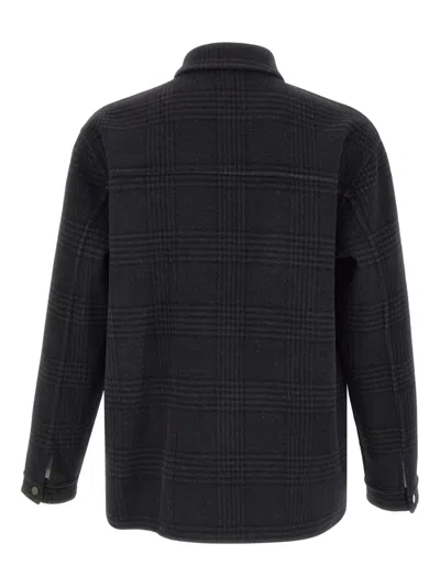 Paolo Pecora Four-pocket Jacket With Micro-check Pattern In Black