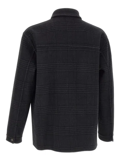 Paolo Pecora Four-pocket Jacket With Micro-check Pattern In Black