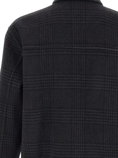 Paolo Pecora Four-pocket Jacket With Micro-check Pattern In Black