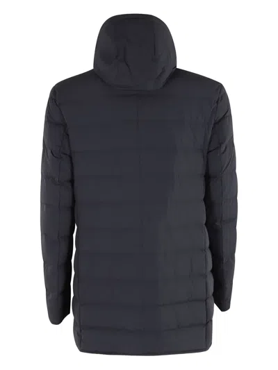 Duno Loft Hoody Button Coat In Blue