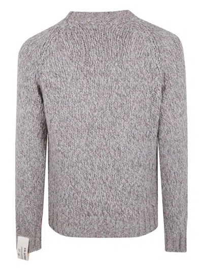 Ballantyne Raglan-sleeve Knitted Sweater In Gray