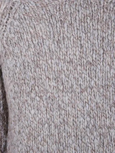 Ballantyne Raglan-sleeve Knitted Sweater In Gray