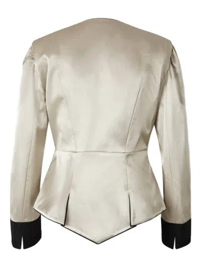 Chloé Blazer With Structured Cuts In Neutral