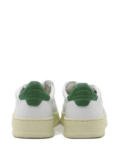 Autry Low-top Leather Sneakers With Perforated Upper And Contrasting Sole In White