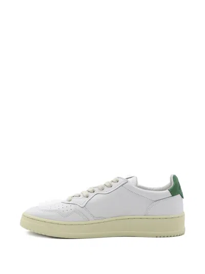 Autry Low-top Leather Sneakers With Perforated Upper And Contrasting Sole In White