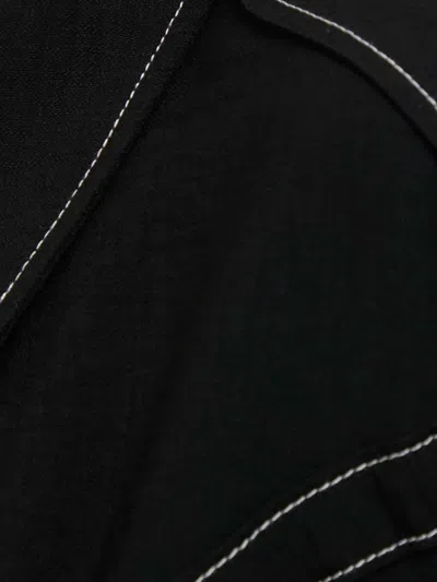 Dkny Contrast-stitch Cropped Jacket In Black