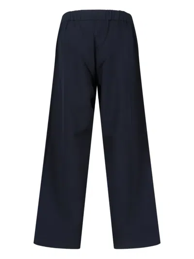 Sibel Saral Cropped Wide-leg Trousers With Button Details In Blue