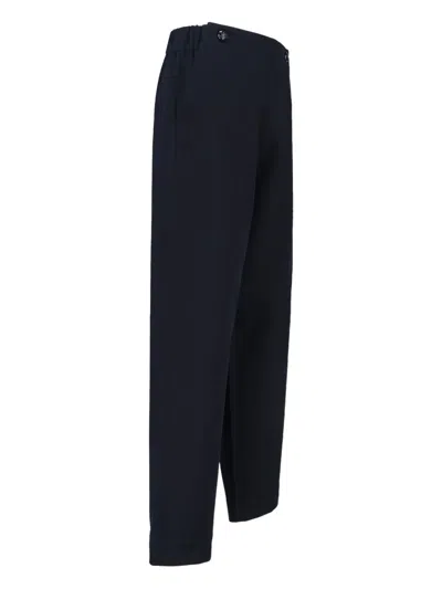 Sibel Saral Cropped Wide-leg Trousers With Button Details In Blue