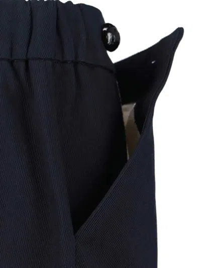 Sibel Saral Cropped Wide-leg Trousers With Button Details In Blue