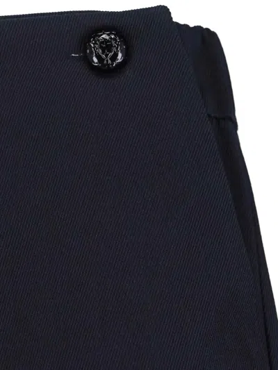 Sibel Saral Cropped Wide-leg Trousers With Button Details In Blue