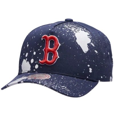Mitchell & Ness Boston Red Sox  Red Sox Splatter Pro Pinch Cap In Blue
