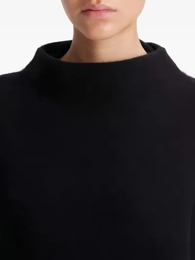 Vince Funnel Neck Pullover In Black