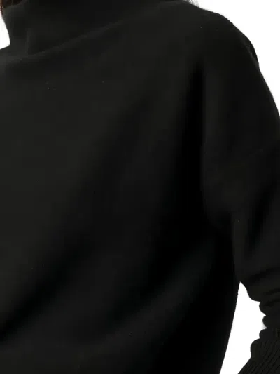 Vince Funnel Neck Pullover In Black