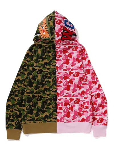 A Bathing Ape Abc Camo Separate Shark Full-zip Hoodie In Multi